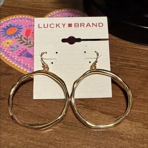 Lucky Brand Drop Hoop Earrings - Gold - NWT